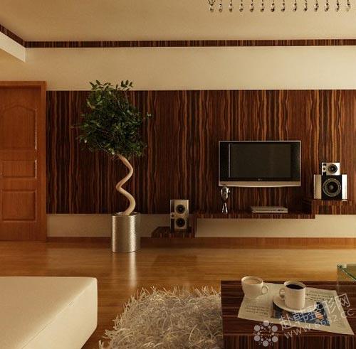 超自然清新的生活 木质电视墙设计